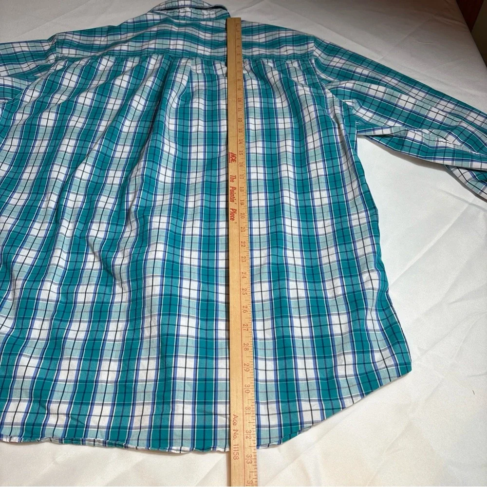 Chaps Men’s XLT Stretch Plaid Oxford Button Down Long Sleeve‎ Shirt - Picture 11 of 15